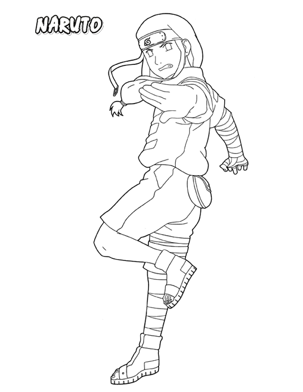 Coloriage Neji dans Naruto Shippuden