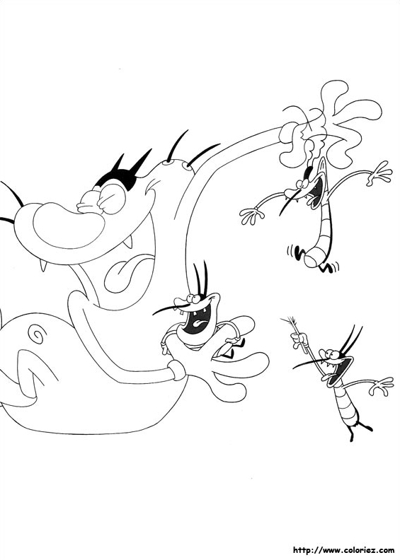 Oggy rigole avec les cafards