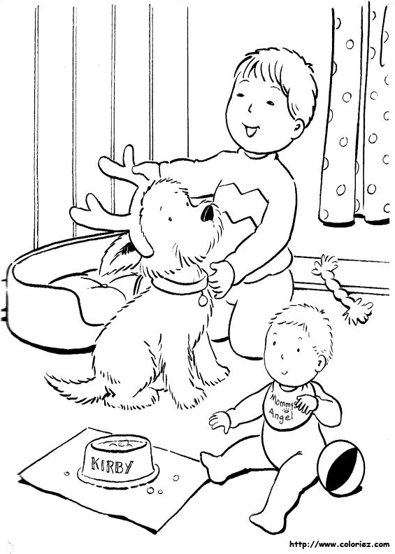 On déguise le chien en renne