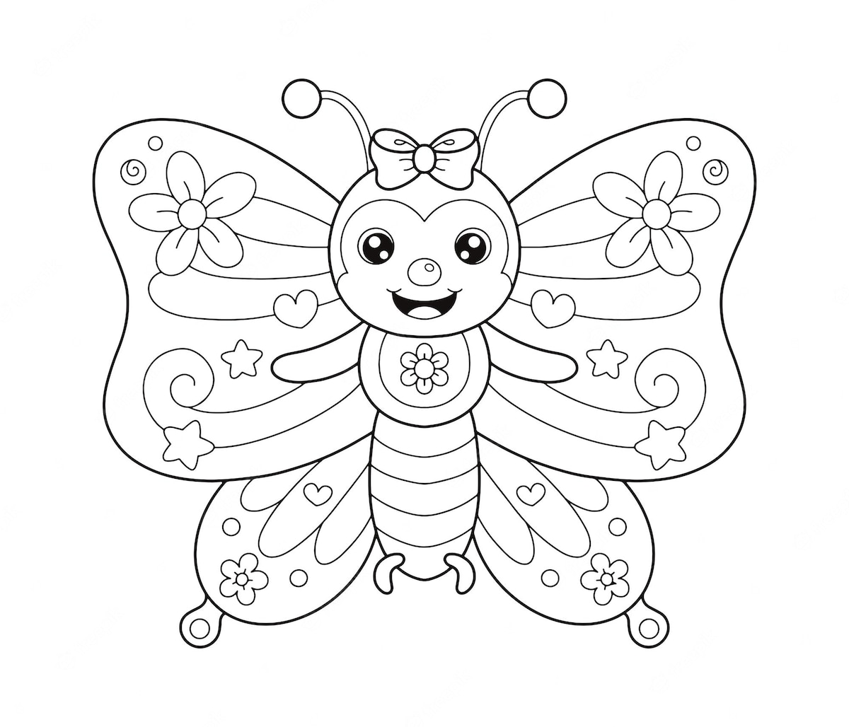 Coloriage papillon amusant