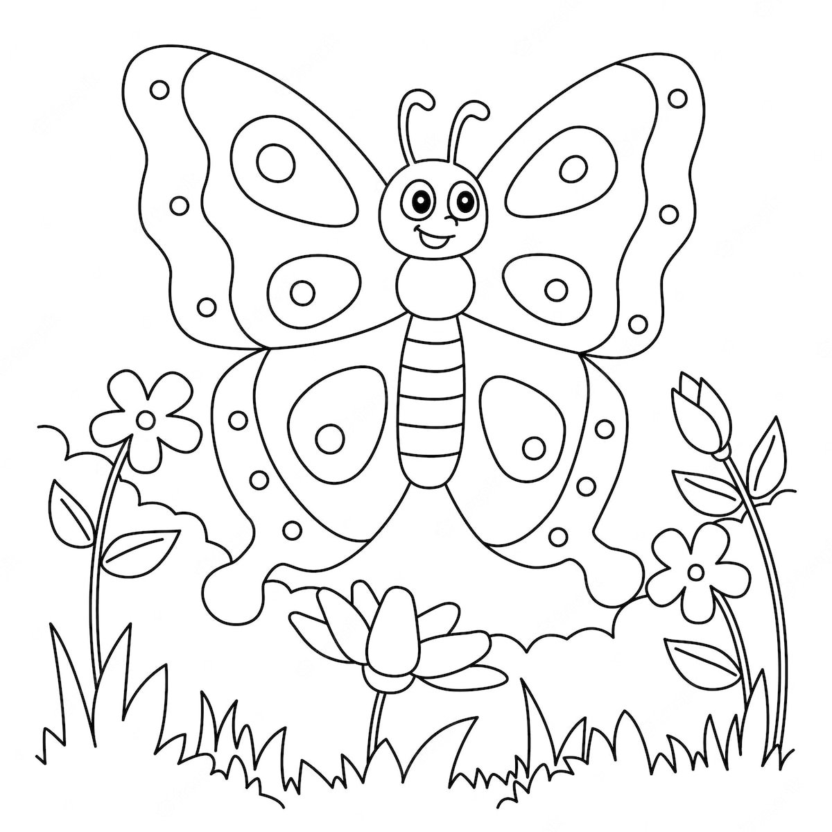 Coloriage papillon qui déploie ses ailes