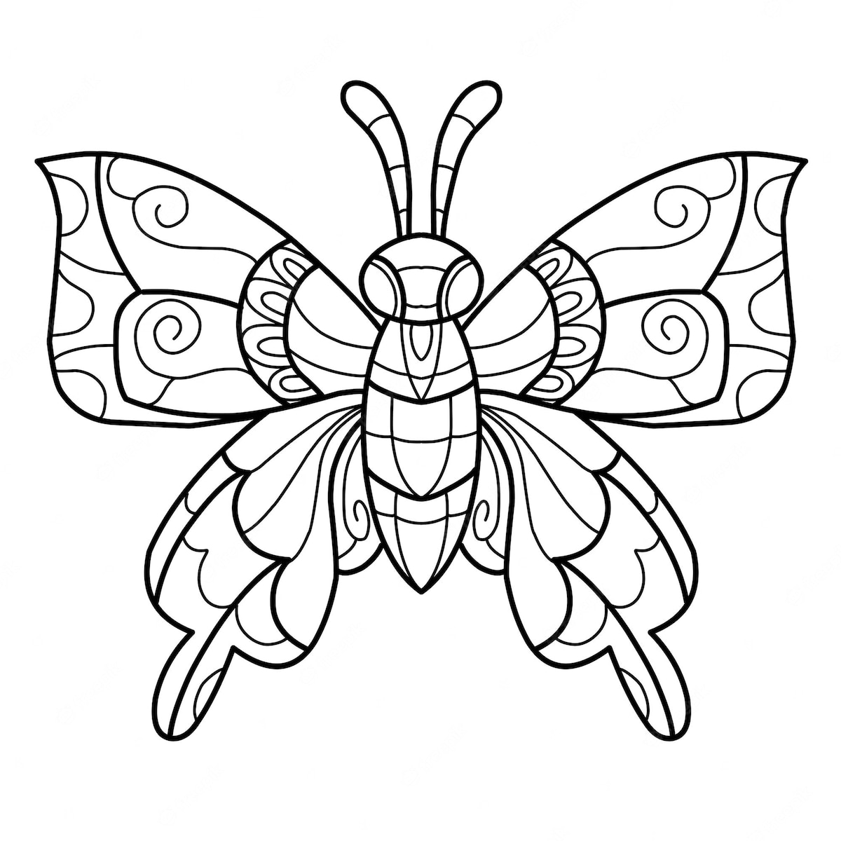Coloriage papillon stylisé