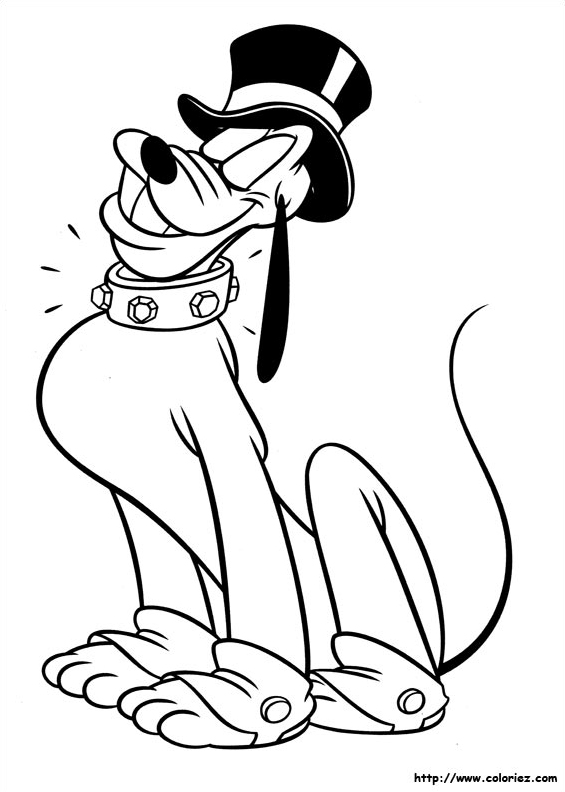 Pluto avec un chapeau haut de forme