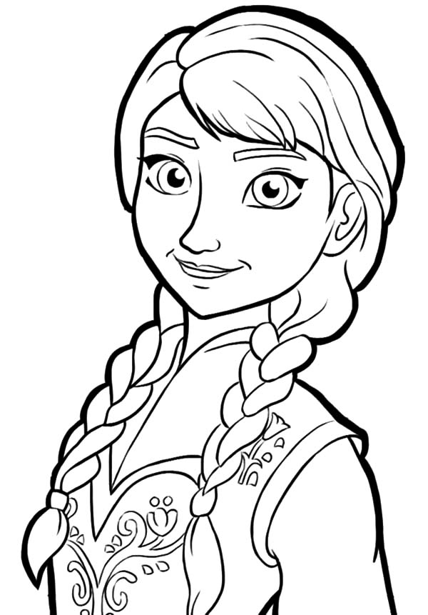 Coloriage portrait d'Anna