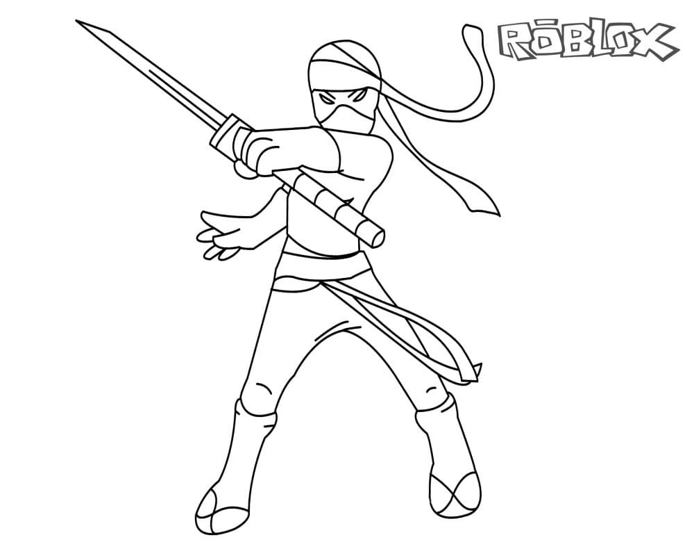 Coloriage Roblox femme ninja