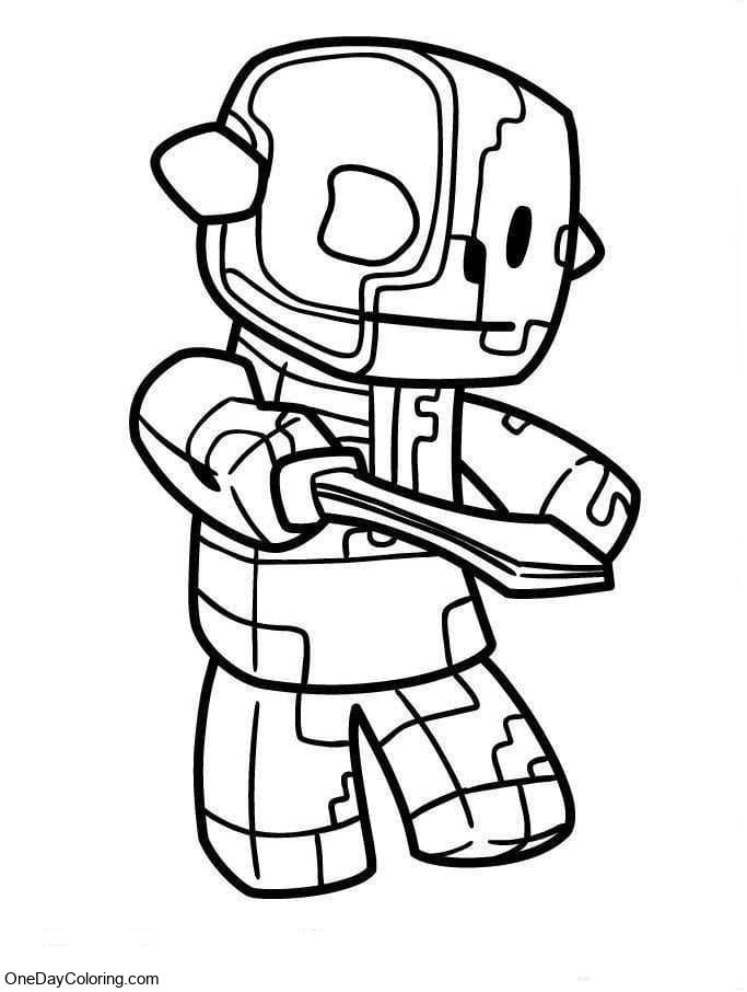 Coloriage Roblox personnage effayant