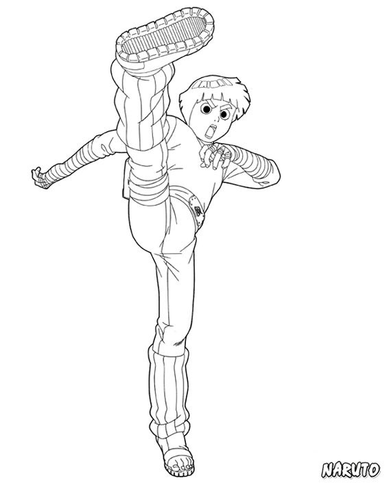 Coloriage Rock Lee dans Naruto