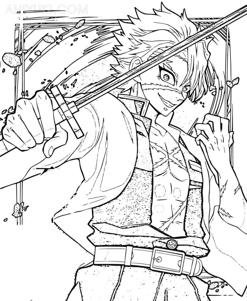 Coloriage Sanemi Shinazugawa 