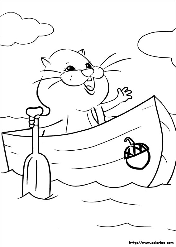 Scoodles dans une barque