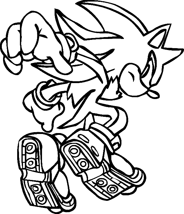 Coloriage Sonic de dos