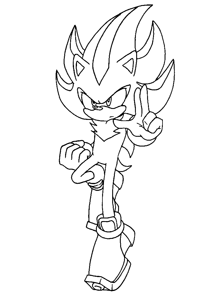 Coloriage Sonic énervé
