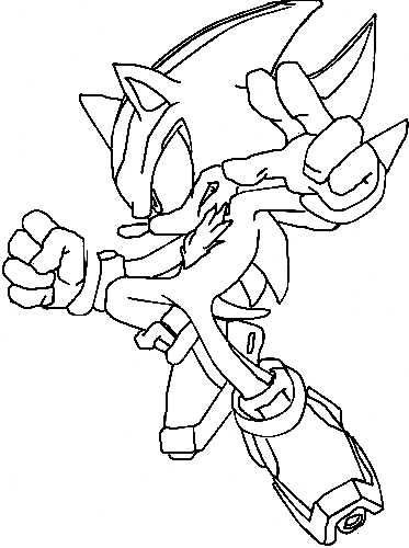 Coloriage Sonic prêt pour la course