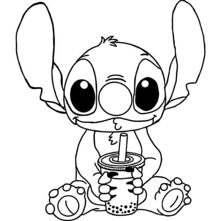 Coloriage Stitch Kawaii