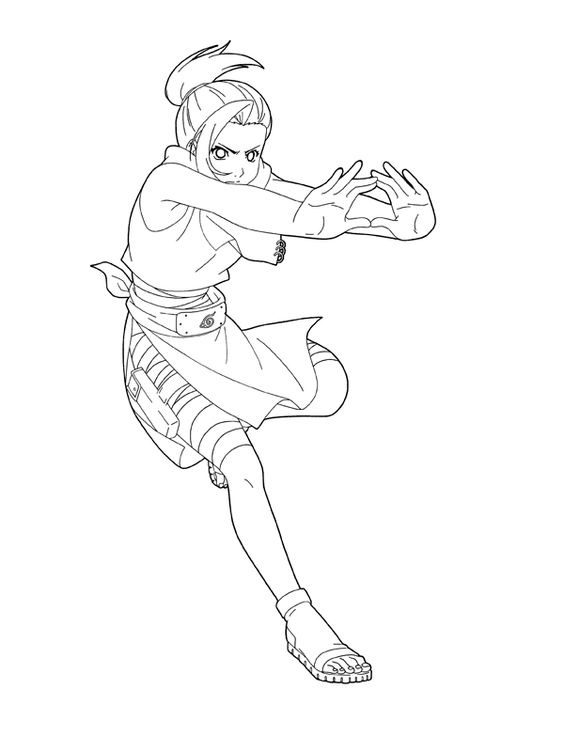 Coloriage Tenten dans Naruto