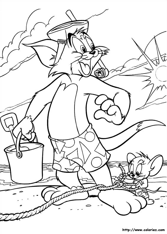 Tom et Jerry à  la plage
