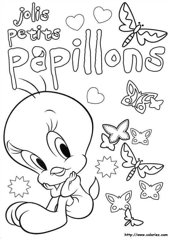 Tweety et les papillons