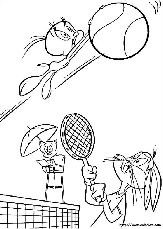Tweety joue au tennis