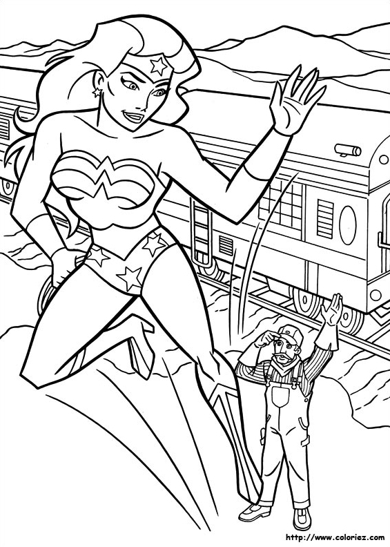 Wonder woman secoure un train