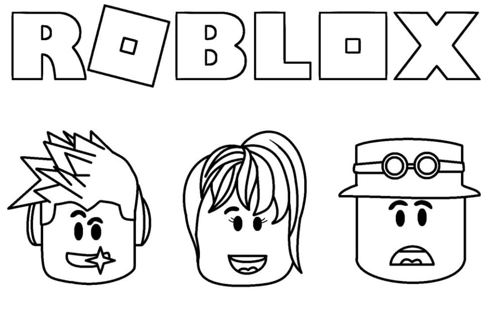 Coloriages Roblox têtes des personnages
