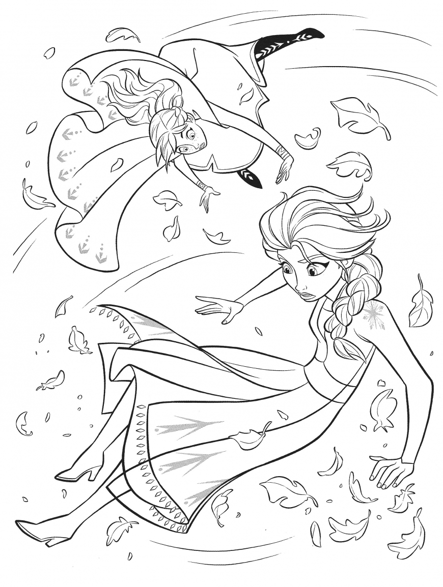 Dessin Anna et Elsa pouvoir magique