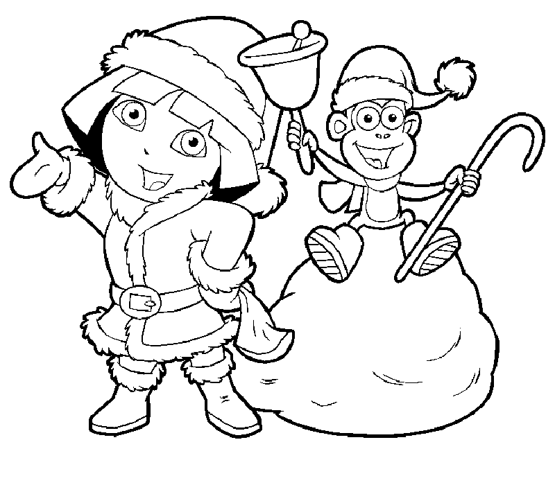 Dora déguisée en mère noël