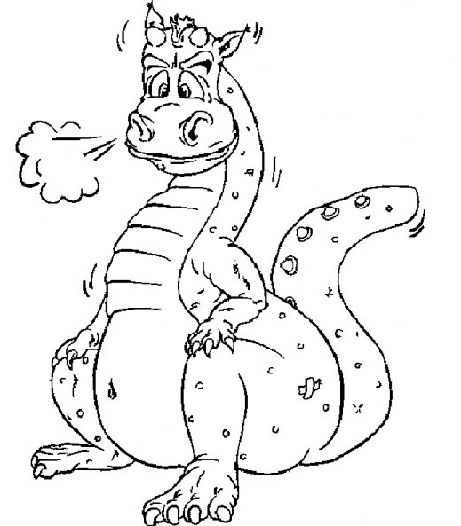 Dragon souffle de la fumée par les narines