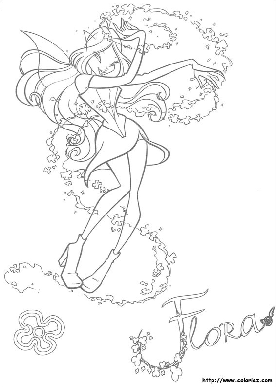 Coloriage Flora du club Winx