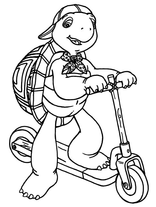 Franklin fait de trottinette