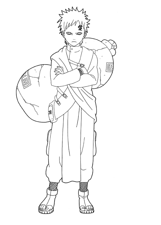 Coloriage Gaara du village caché du sable