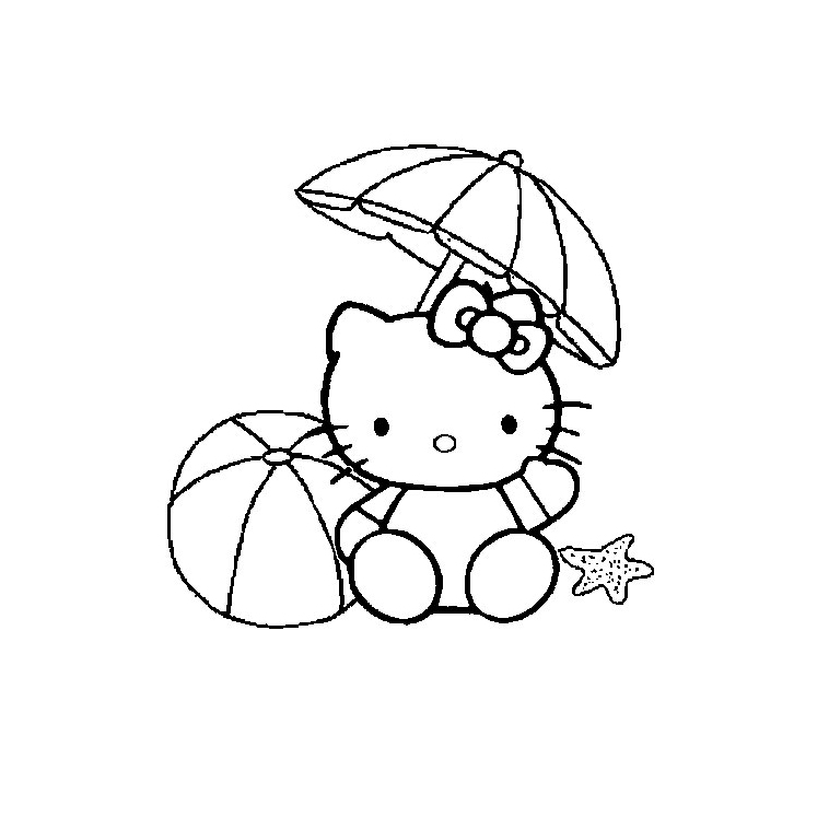 Hello Kitty à  la plage