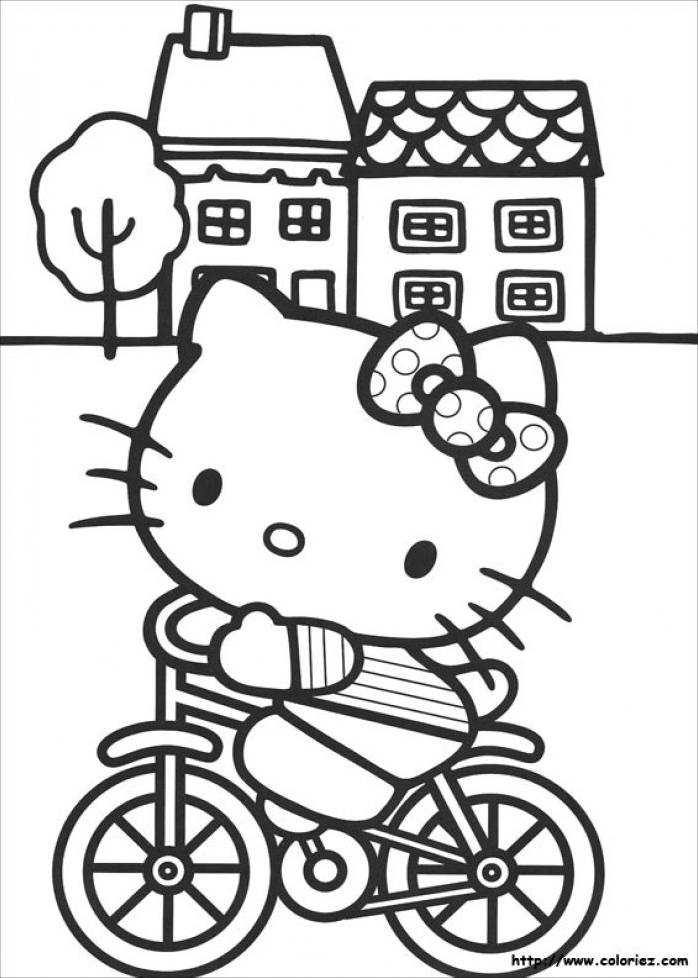 Hello Kitty sur son vélo