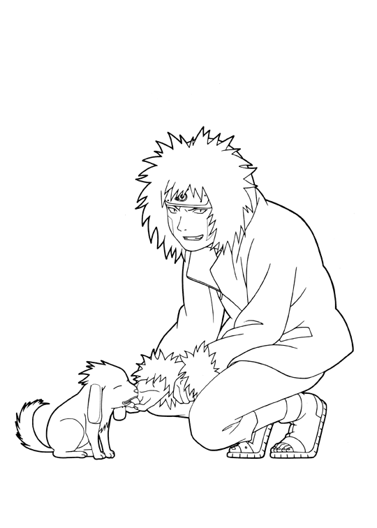 Coloriage Kiba le petit chien d'Akumaru