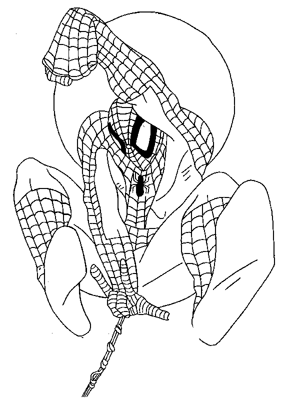 Coloriage La position de Spiderman