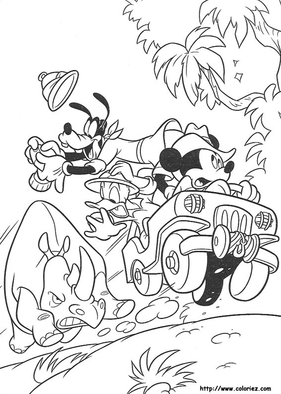 Coloriage Mickey au safari photo