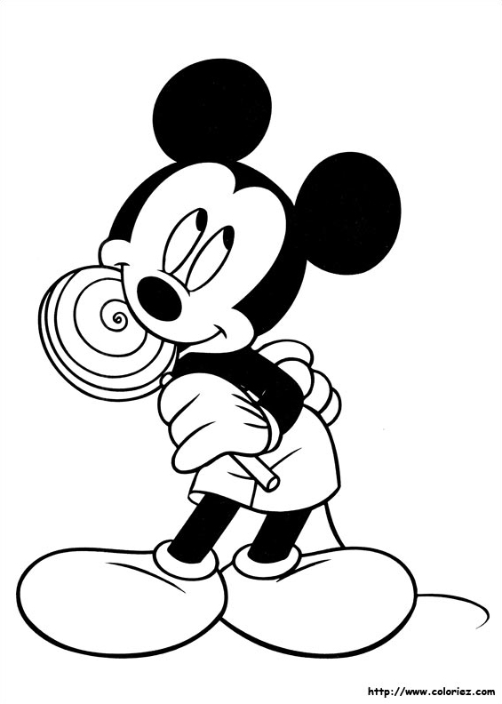 Coloriage Mickey est gourmand