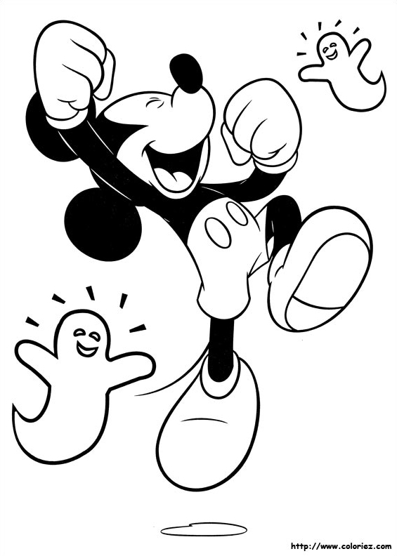 Coloriage Mickey et les fantomes