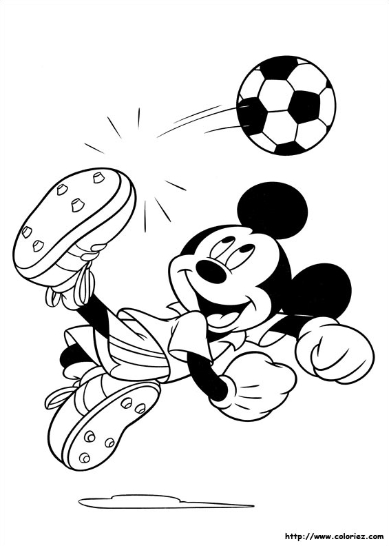 Coloriage Mickey joueur de foot