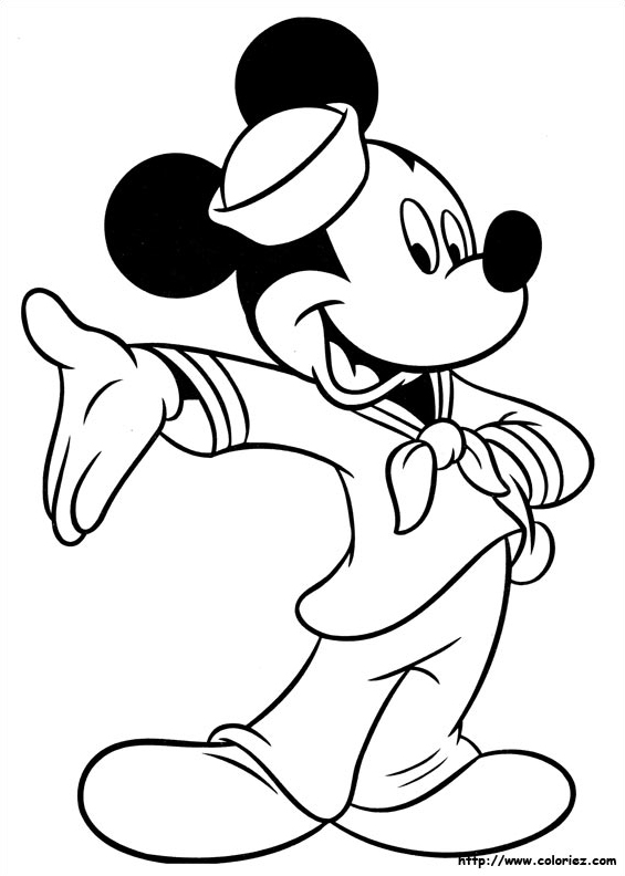 Coloriage Mickey le marin