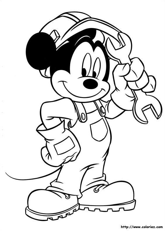 Coloriage Mickey mécano