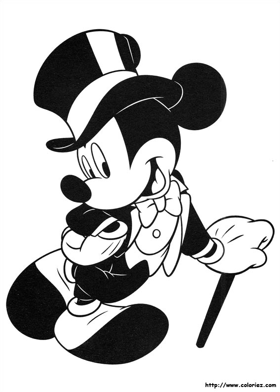 Coloriage Mickey queue-de-pie
