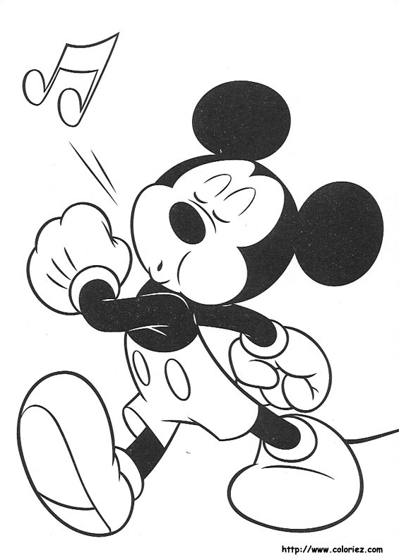 Coloriage Mickey sifflote