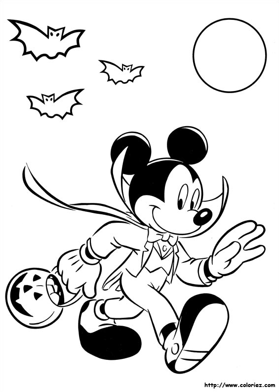 Coloriage Mickey un soir d'Halloween
