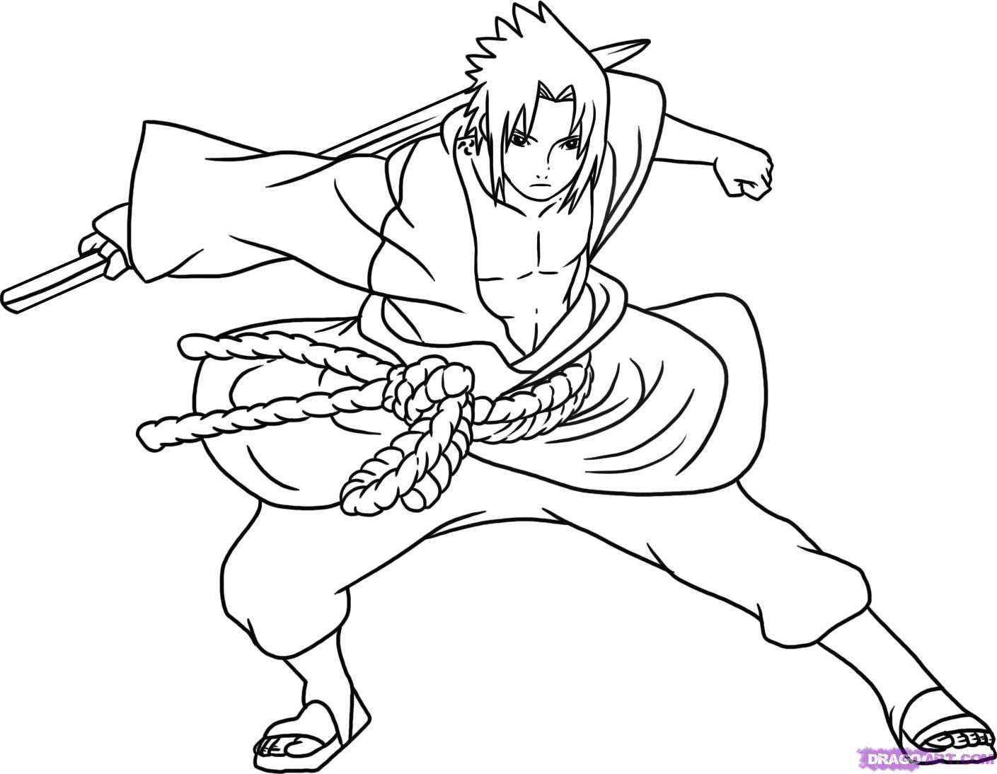 Coloriage Naruto Sasuke Dessin Naruto Imprimer
