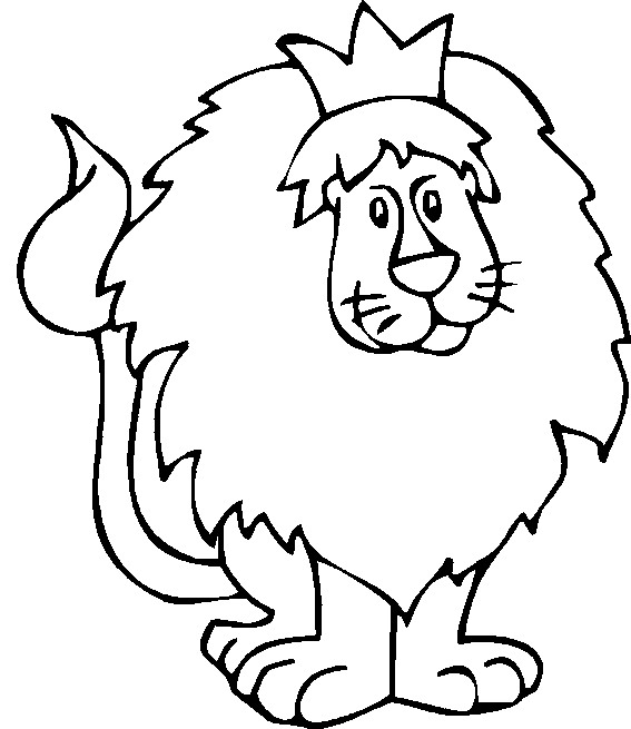 Un lion avec sa couronne de roi sur la tête