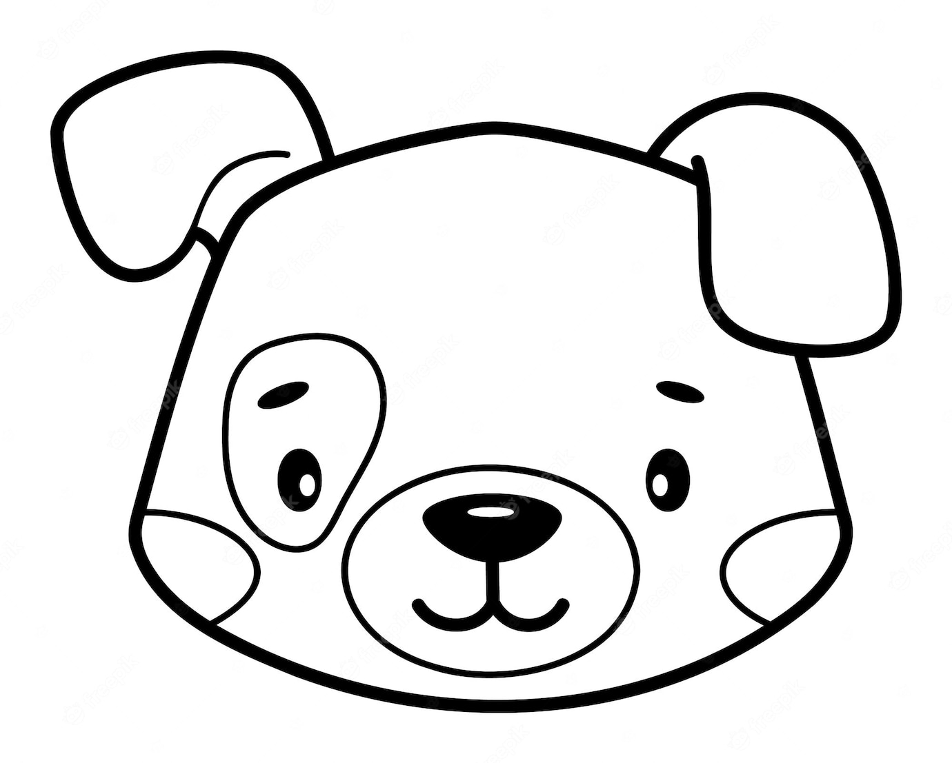 Coloriage Tête de chien (Dessin à imprimer)